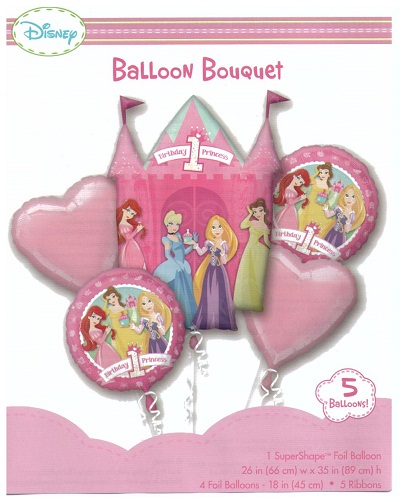 Happy 1st Birthday Disney Princess Balloon Bouquet